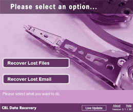 CBL Data Recovery Software step-by-step options